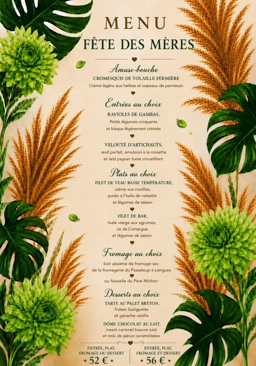 menu fete des meres le mont brouilly